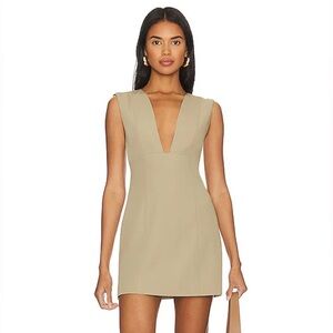 L'Academie Orlie Mini Dress in Khaki - Size S